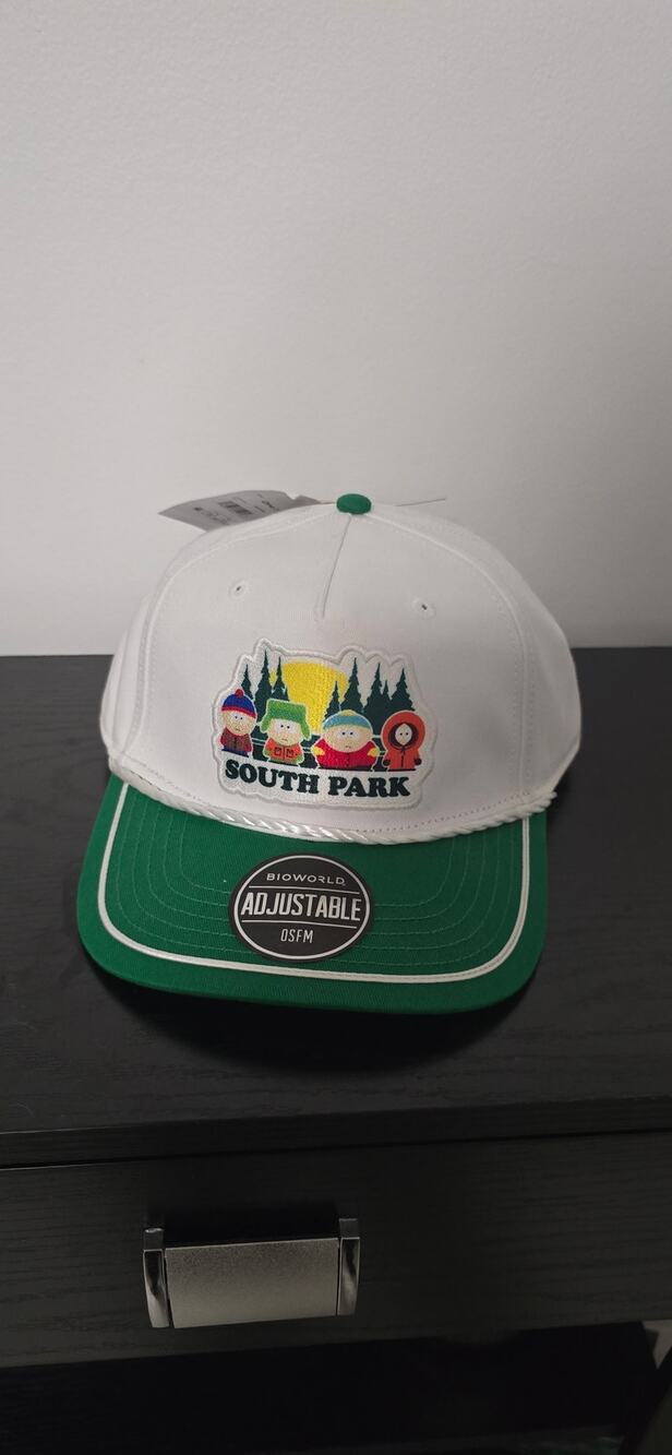 NWT South Park Bioworld Official Green & White Rope Snapback Hat